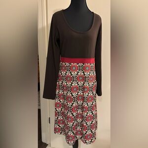 PrAna Kaley Jacquard Print Long Sleeved Dress. Size M